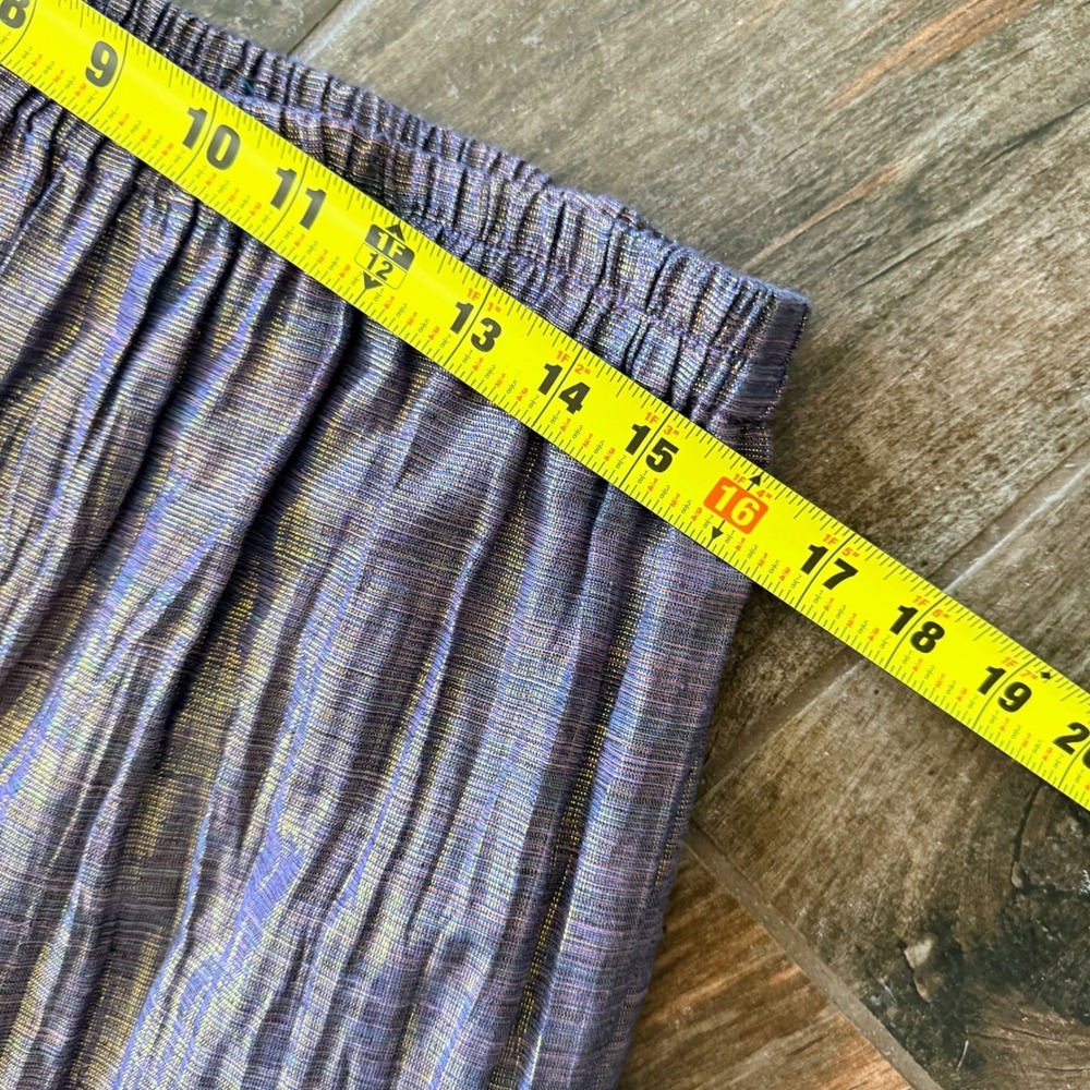 Alfredos Wife Vintage Boho Iridescent Shimmer Tiered Maxi Skirt, Purple, M - Picture 3 of 6